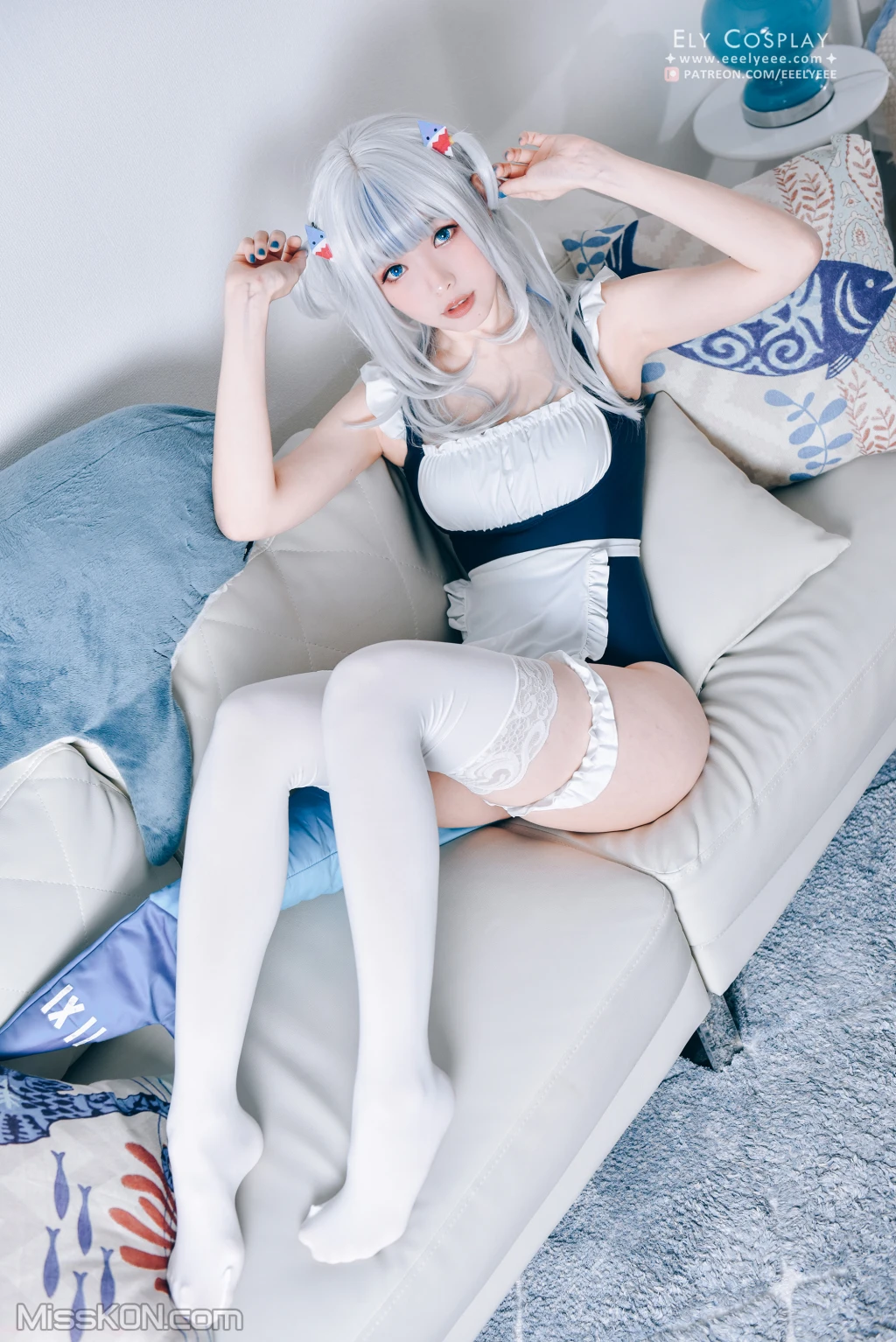 Coser@Ely_eee (ElyEE子): Gura Swimsuit (19 photos) 