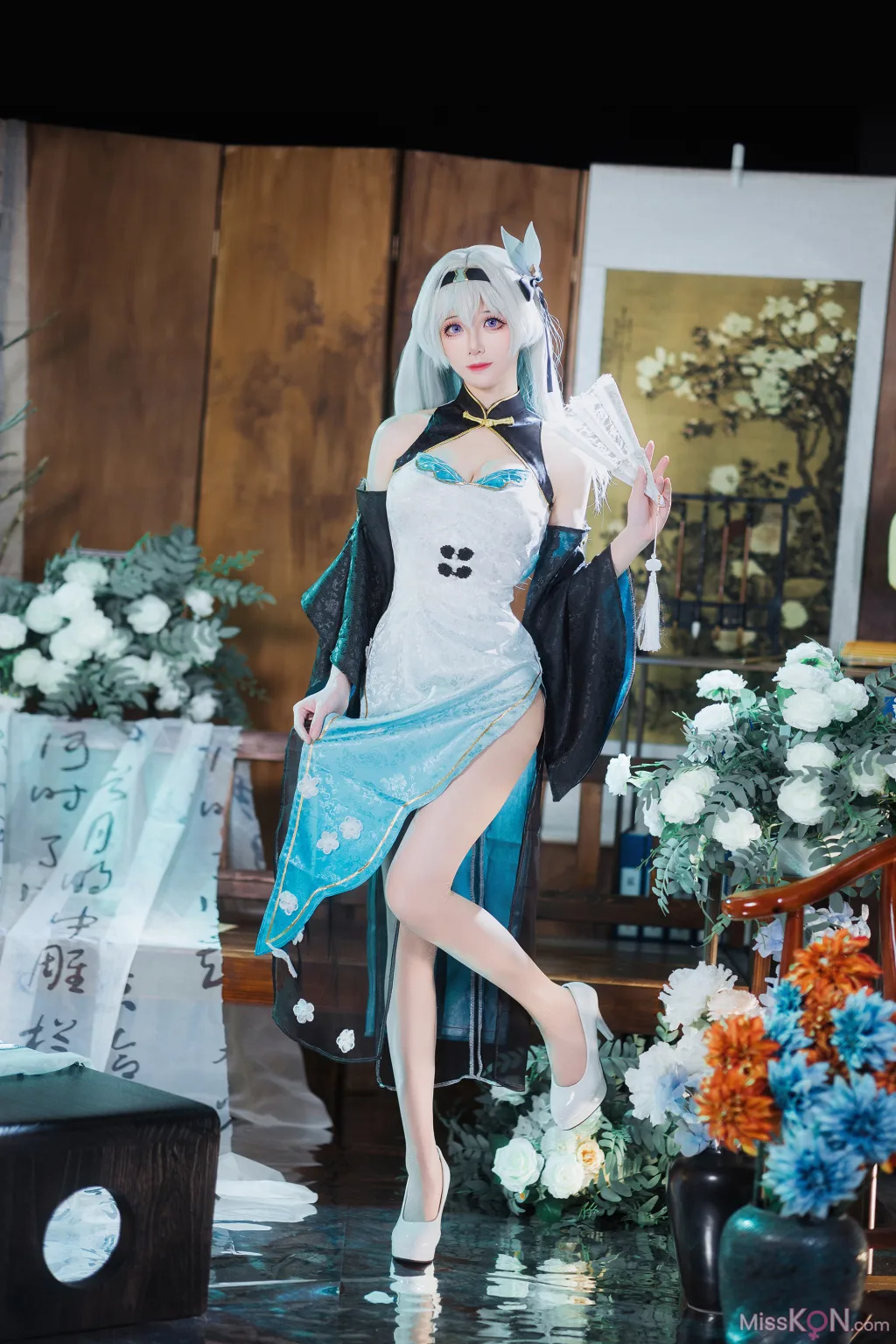 Coser@Tomoyo酱: 星穹铁道 流萤旗袍 (24 photos) 