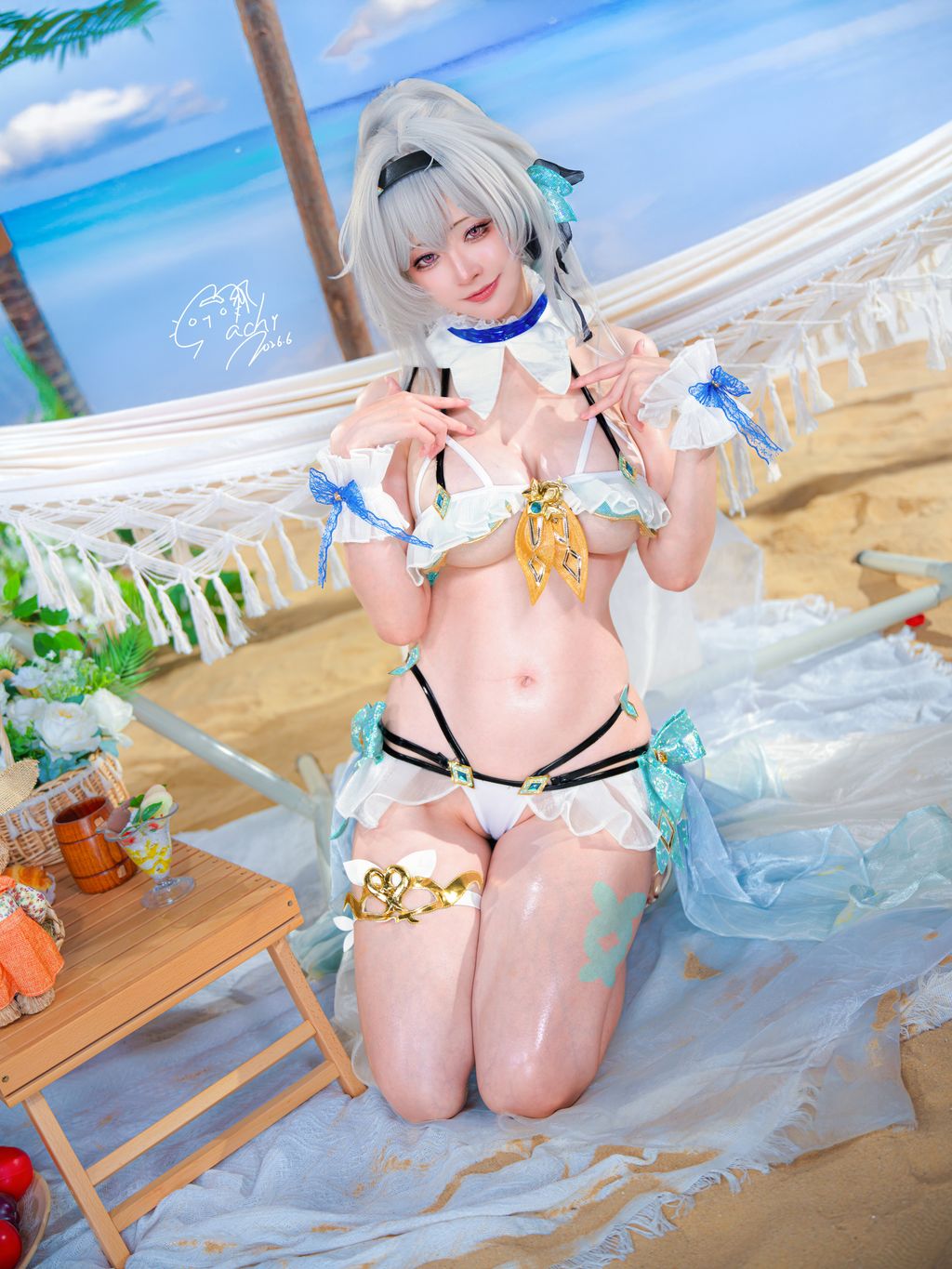 Coser@Machi馬吉: 崩壞 星穹鐵道 流螢泳裝 Firefly Bikini (52 photos)