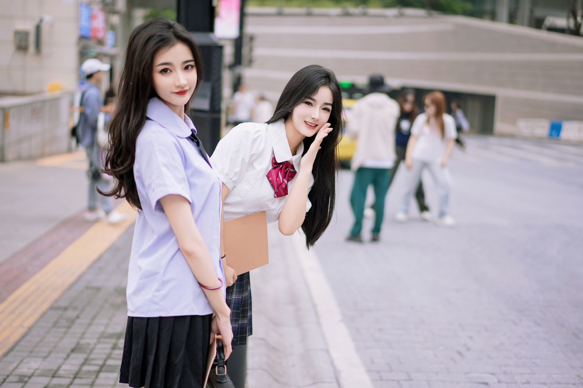 [内购无水印] 鱼子酱Fish & 谭小灵: 双人JK (108 photos)