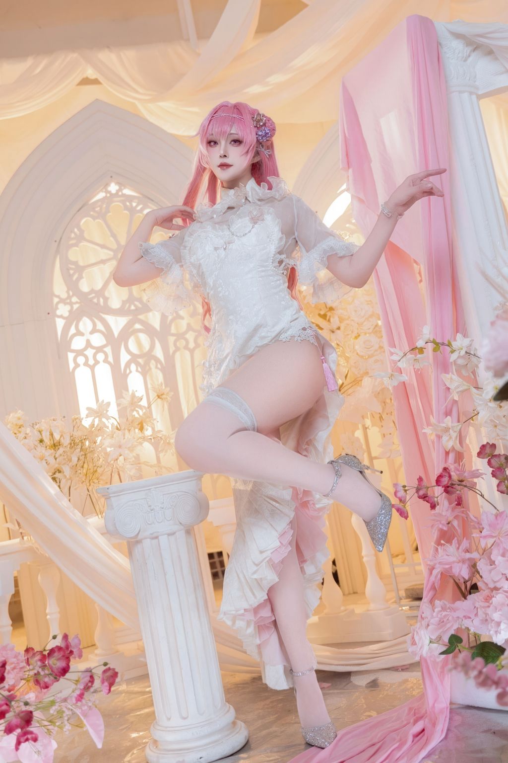 Coser@Natsuko夏夏子: NIKKE 桃乐丝旗袍 (78 photos)