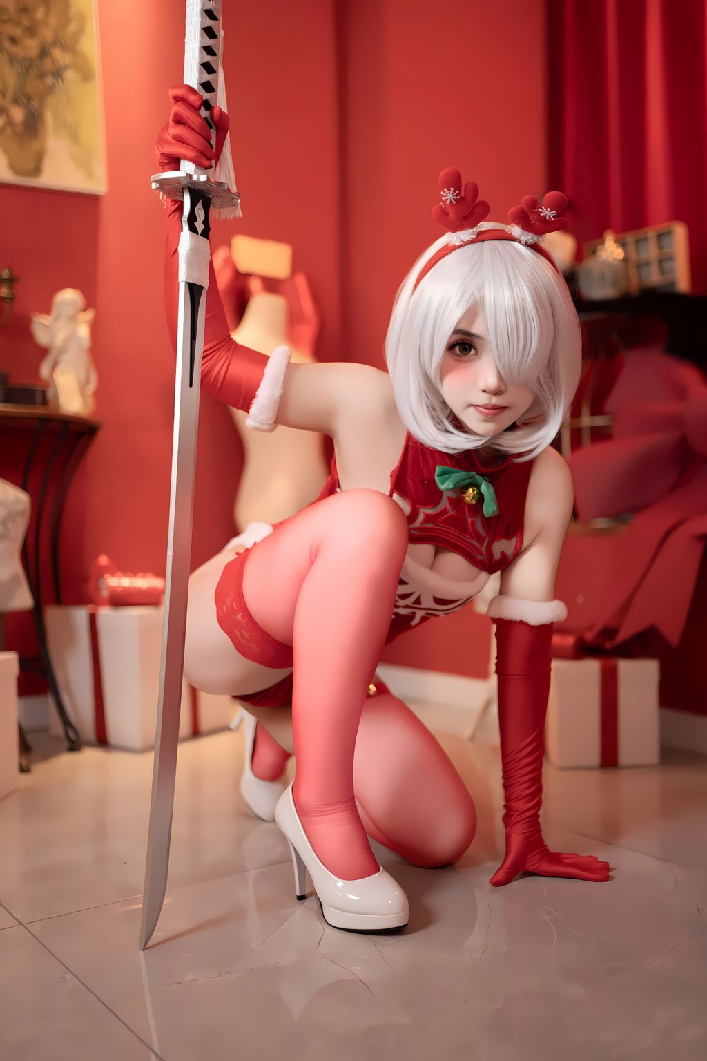 Coser@Bangni邦尼: 圣诞尼尔 红裙御姐 (132 photos) 3 Coser@Bangni邦尼: 圣诞尼尔 红裙御姐 (132 photos) 3