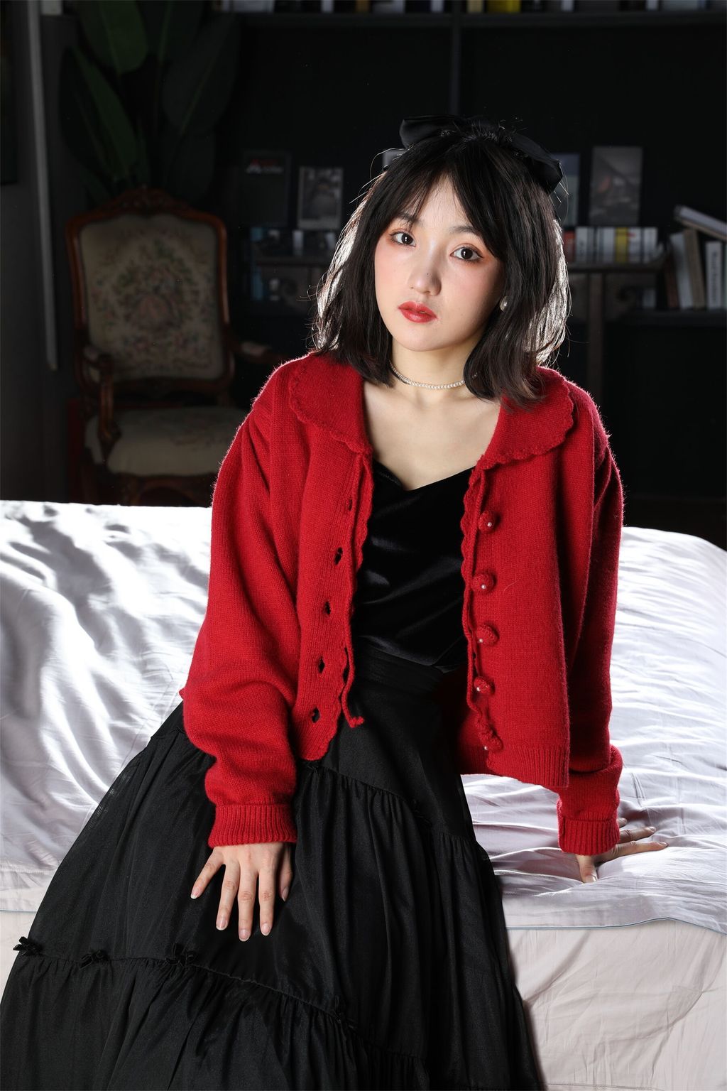 [Private Photoshoot] 小不点: 行色模特 黑色礼服 (150 photos)