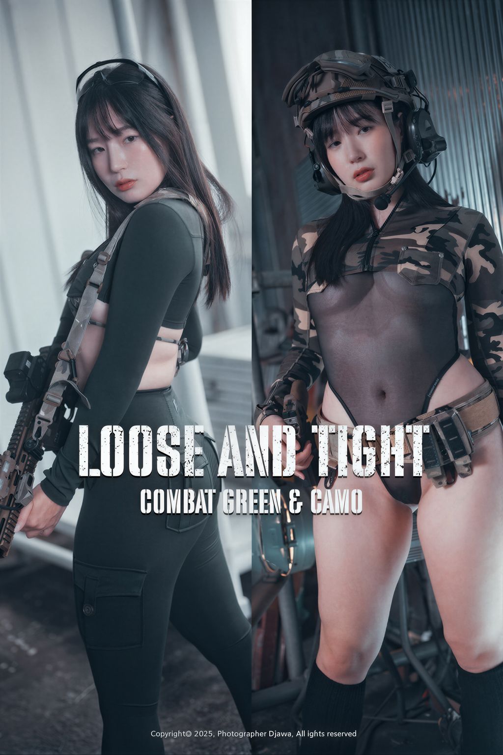 [AI Enhanced] DJAWA Photo: Pia (피아) – Loose and Tight Combat Green & Camo (76 photos)