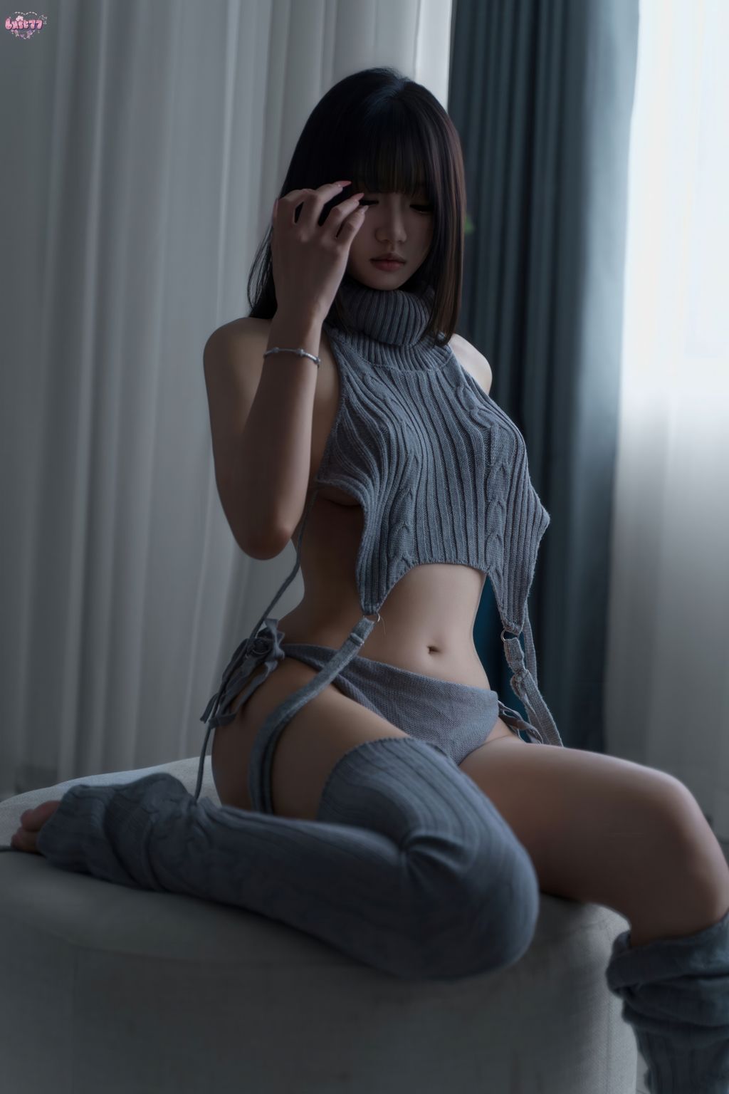 Coser@柒柒要乖哦: 居家毛衣 (112 photos + 1 video) 6 Coser@柒柒要乖哦: 居家毛衣 (112 photos + 1 video) 6