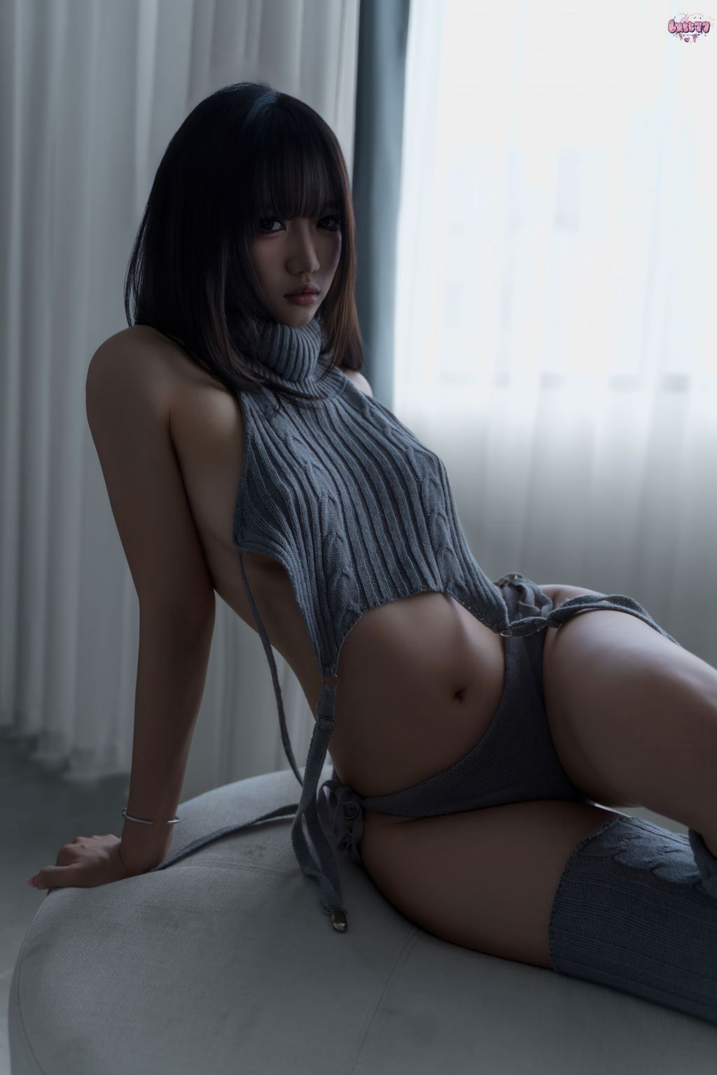 Coser@柒柒要乖哦: 居家毛衣 (112 photos + 1 video) 10 Coser@柒柒要乖哦: 居家毛衣 (112 photos + 1 video) 10