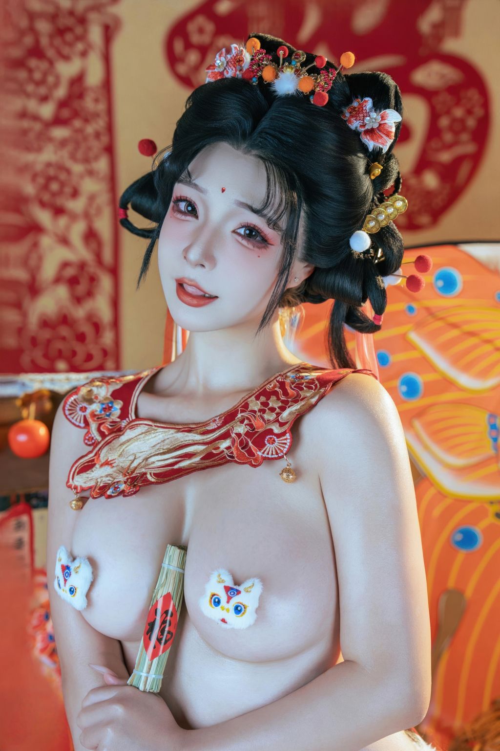 Coser@yuuhui玉汇: 2026新春特辑 醒狮少女 (131 photos + 2 videos)