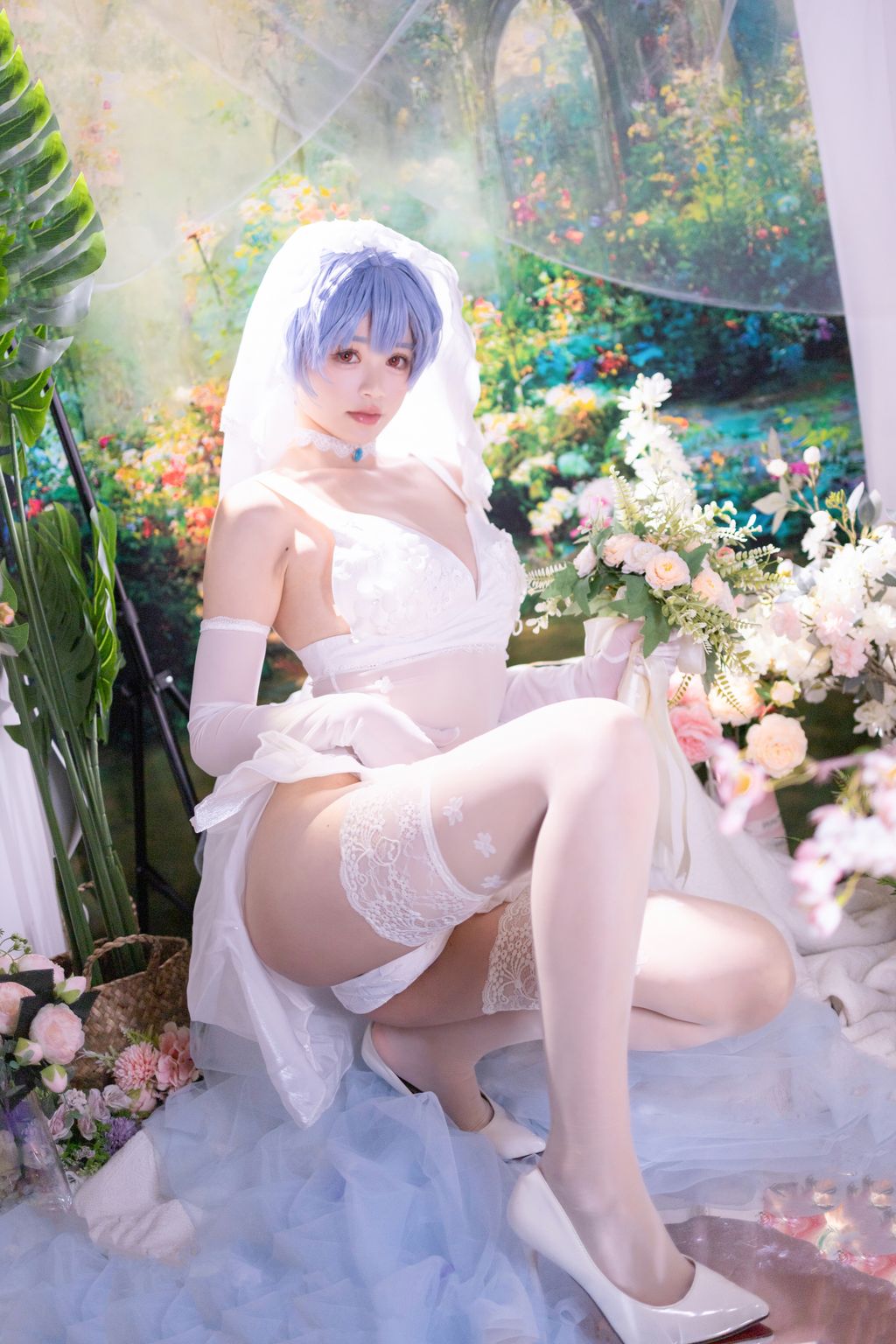 Coser@千反田鹿子: 新世纪福音战士 绫波丽花嫁 (52 photos)