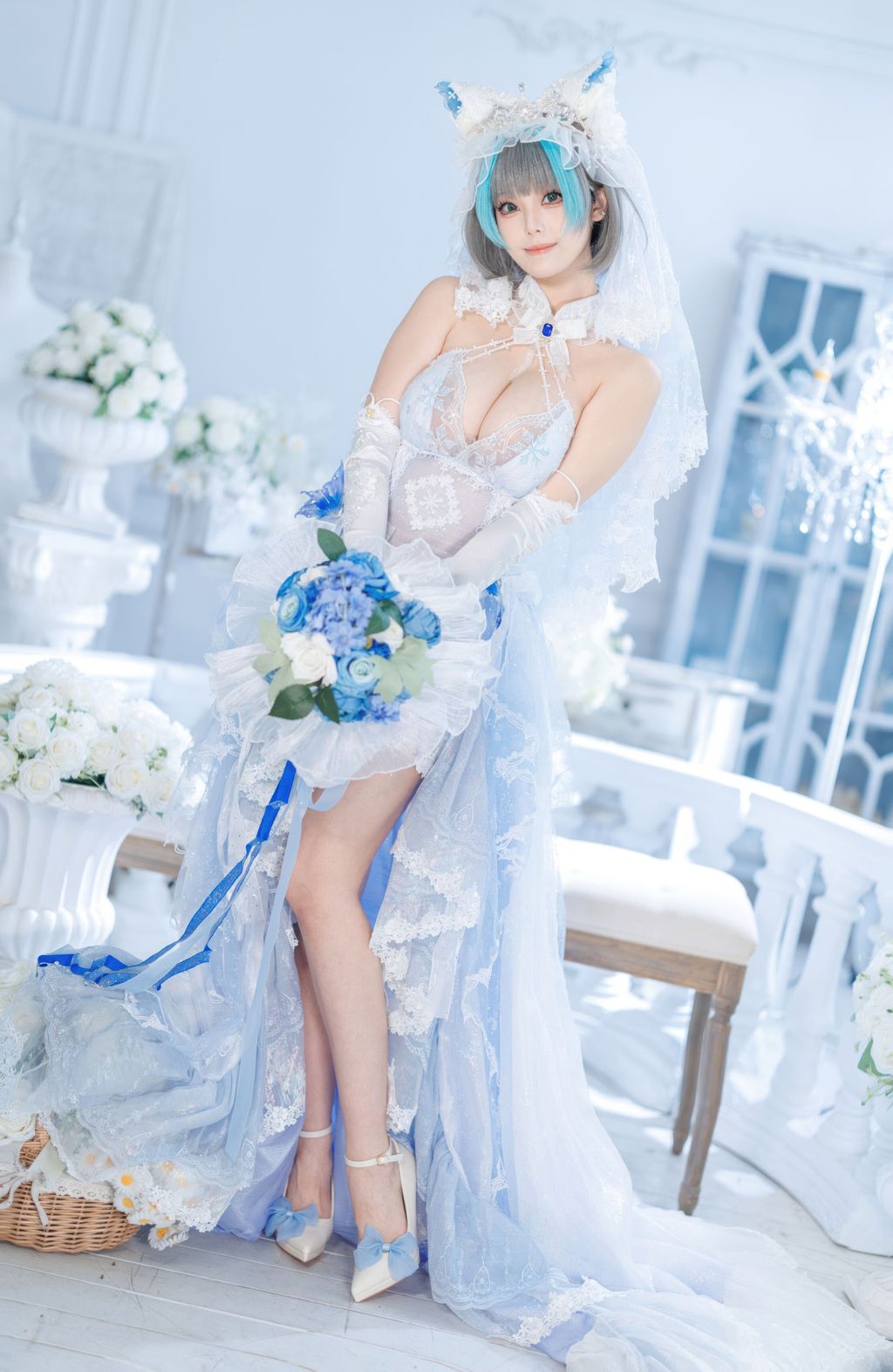 Coser@蜜汁猫裘: 碧蓝航线 柴郡 花嫁 (134 photos + 2 videos)