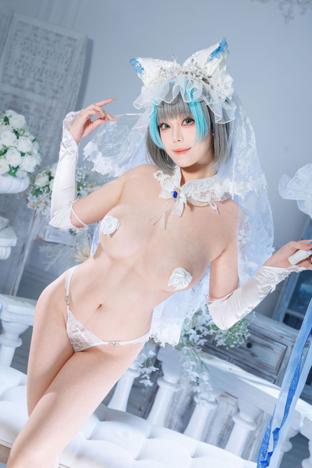 Coser@蜜汁猫裘: 碧蓝航线 柴郡 花嫁 (134 photos + 2 videos) 10 Coser@蜜汁猫裘: 碧蓝航线 柴郡 花嫁 (134 photos + 2 videos) 10