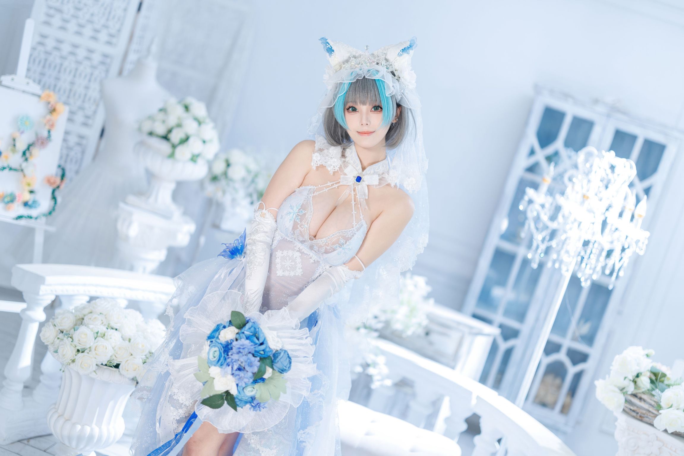 Coser@蜜汁猫裘: 碧蓝航线 柴郡 花嫁 (134 photos + 2 videos) 12 Coser@蜜汁猫裘: 碧蓝航线 柴郡 花嫁 (134 photos + 2 videos) 12