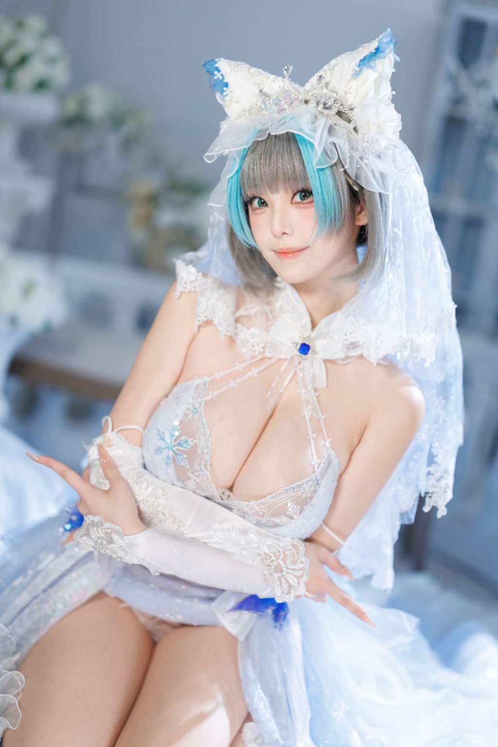 Coser@蜜汁猫裘: 碧蓝航线 柴郡 花嫁 (134 photos + 2 videos) 8 Coser@蜜汁猫裘: 碧蓝航线 柴郡 花嫁 (134 photos + 2 videos) 8
