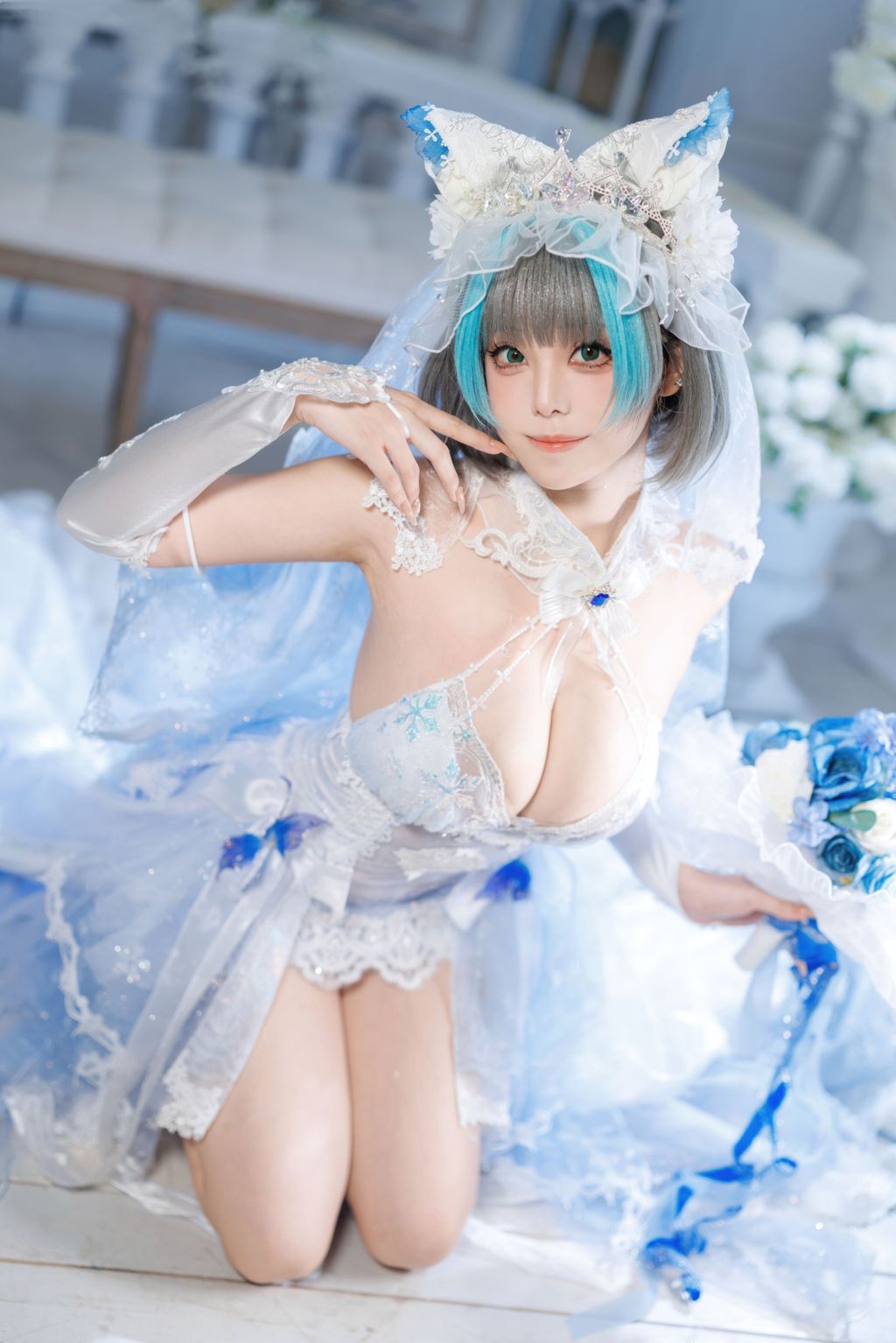 Coser@蜜汁猫裘: 碧蓝航线 柴郡 花嫁 (134 photos + 2 videos) 9 Coser@蜜汁猫裘: 碧蓝航线 柴郡 花嫁 (134 photos + 2 videos) 9