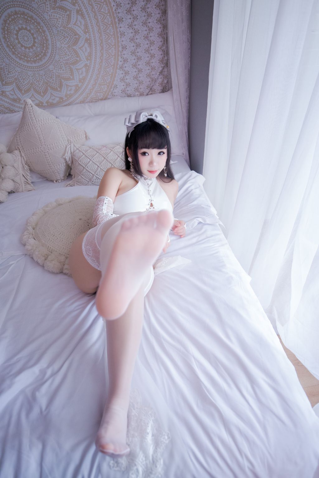 Coser@胡桃猫Kurumineko: 白靡烟旗袍 (106 photos) 13 Coser@胡桃猫Kurumineko: 白靡烟旗袍 (106 photos) 13