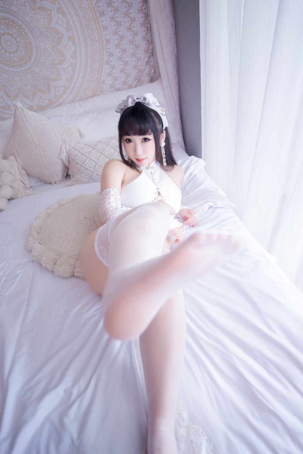 Coser@胡桃猫Kurumineko: 白靡烟旗袍 (106 photos) 14 Coser@胡桃猫Kurumineko: 白靡烟旗袍 (106 photos) 14
