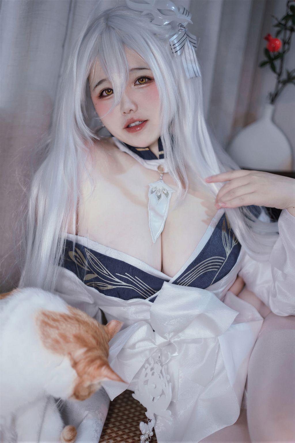 Coser@阿半今天很开心: 碧蓝航线 白凤 和服 (60 photos + 1 video)