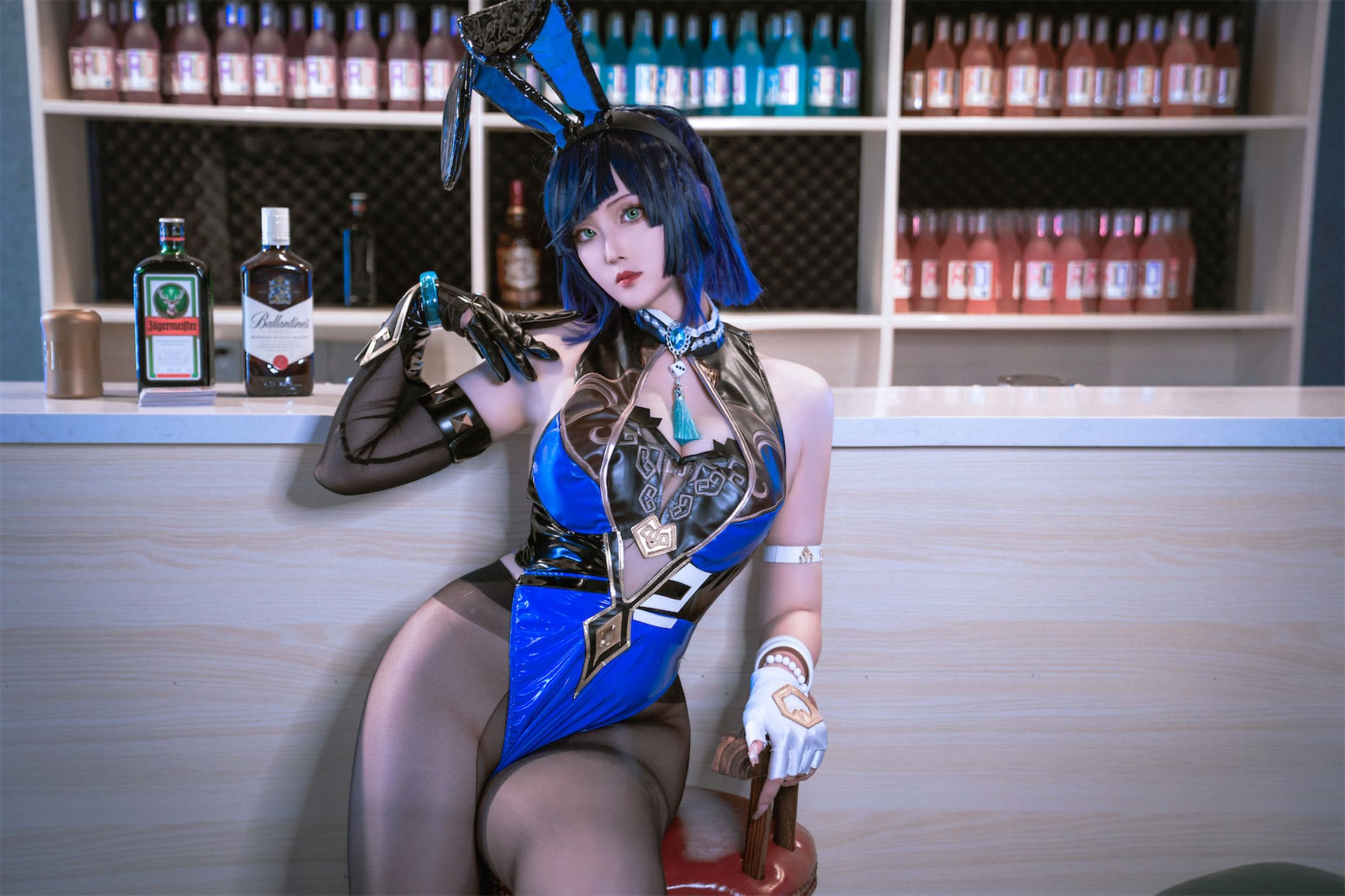 Coser@Natsuko夏夏子: 原神 夜兰兔女郎 (74 photos + 1 video)