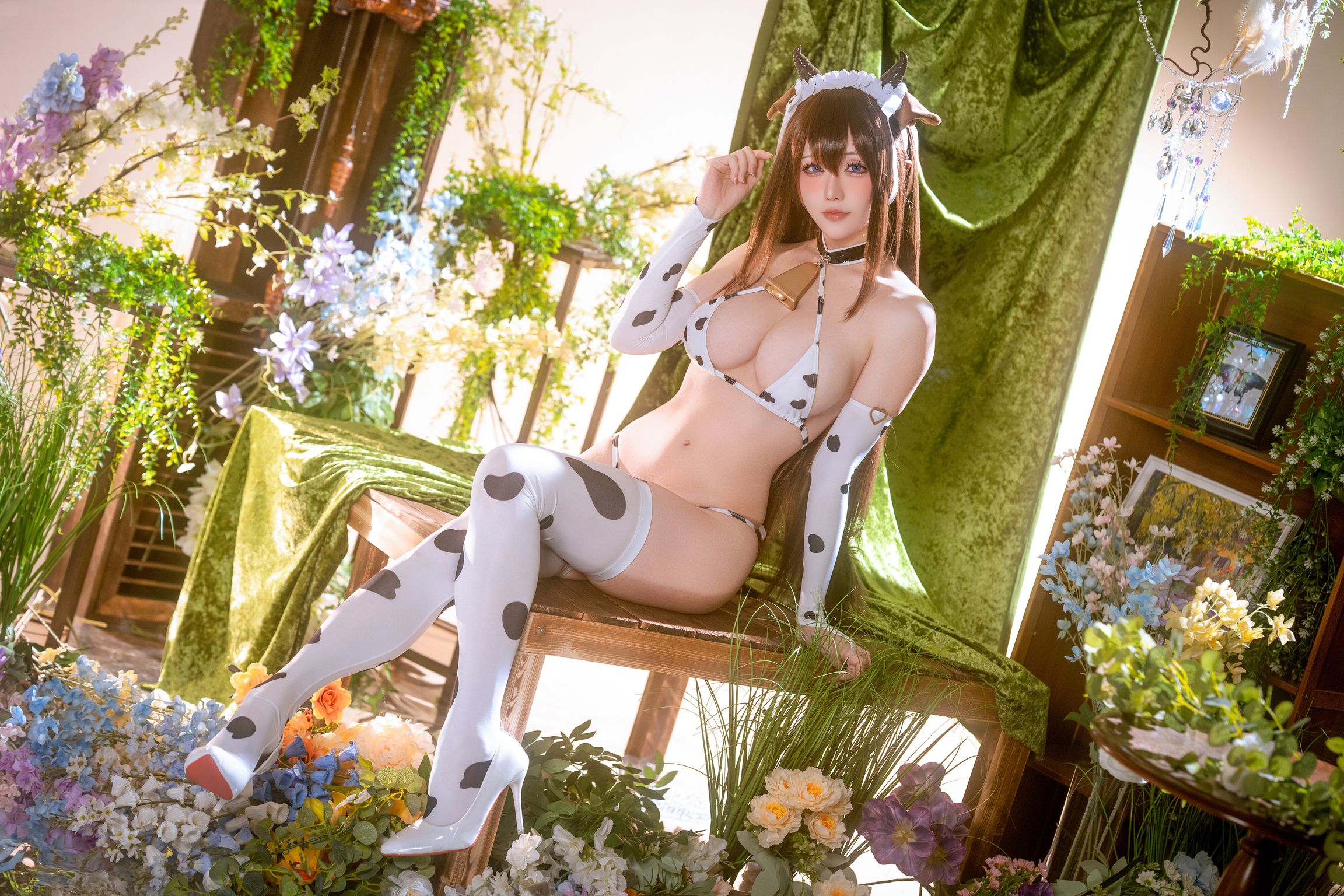 Coser@星之迟迟Hoshilily: 碧蓝航线 樫野·奶牛比基尼 (59 photos)