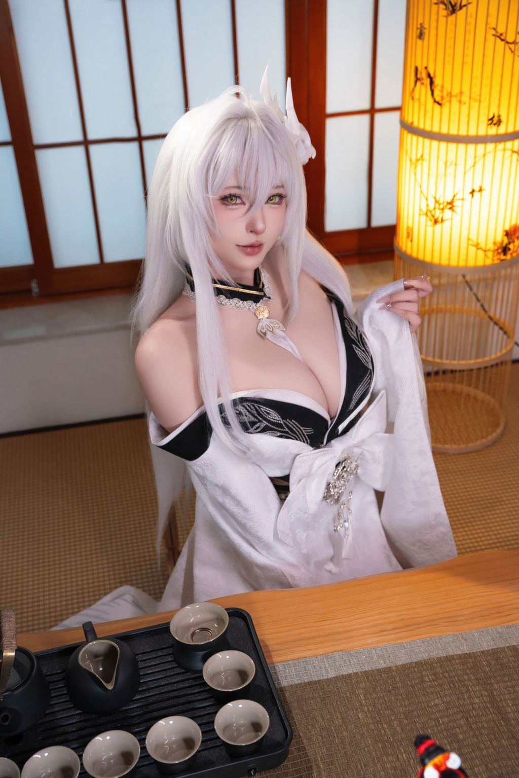 Coser@清水由乃: 碧蓝航线 白凤和服 (76 photos + 1 video)