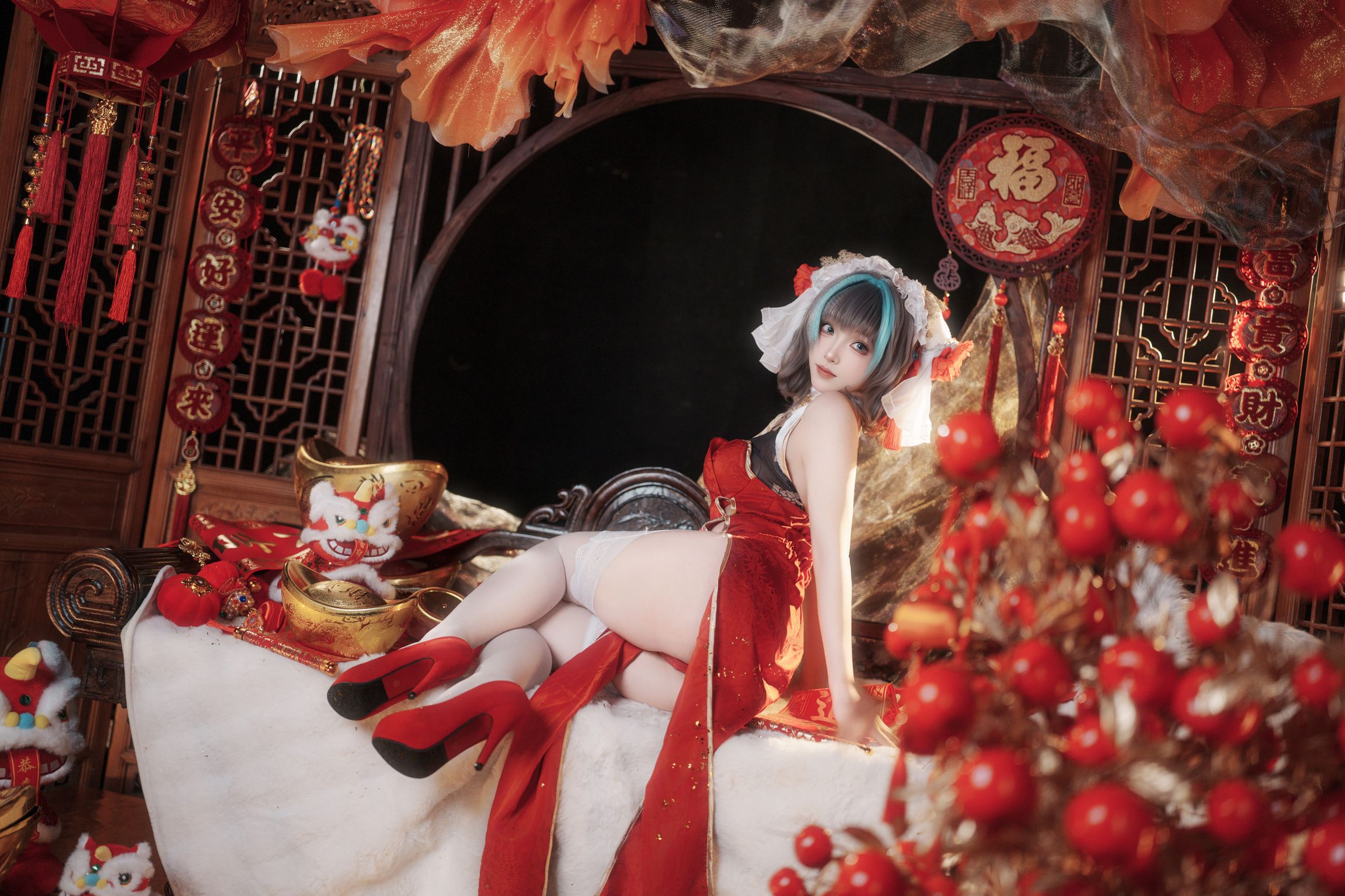 Coser@Bangni邦尼: 碧蓝航线 柴郡新春旗袍 (81 photos + 8 videos) 7 Coser@Bangni邦尼: 碧蓝航线 柴郡新春旗袍 (81 photos + 8 videos) 7