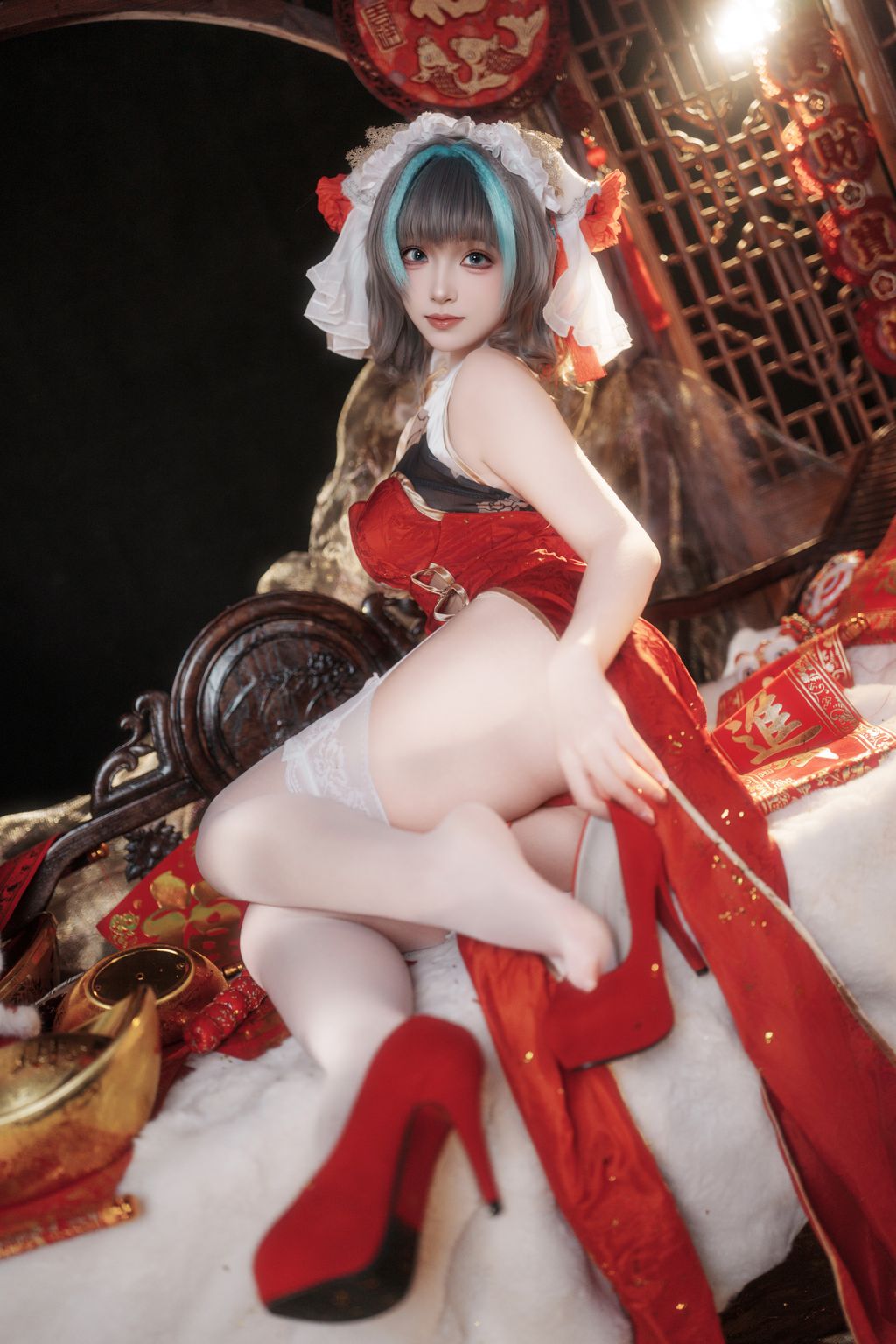 Coser@Bangni邦尼: 碧蓝航线 柴郡新春旗袍 (81 photos + 8 videos) 8 Coser@Bangni邦尼: 碧蓝航线 柴郡新春旗袍 (81 photos + 8 videos) 8