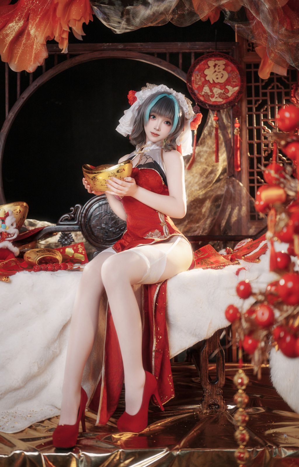 Coser@Bangni邦尼: 碧蓝航线 柴郡新春旗袍 (81 photos + 8 videos) 9 Coser@Bangni邦尼: 碧蓝航线 柴郡新春旗袍 (81 photos + 8 videos) 9