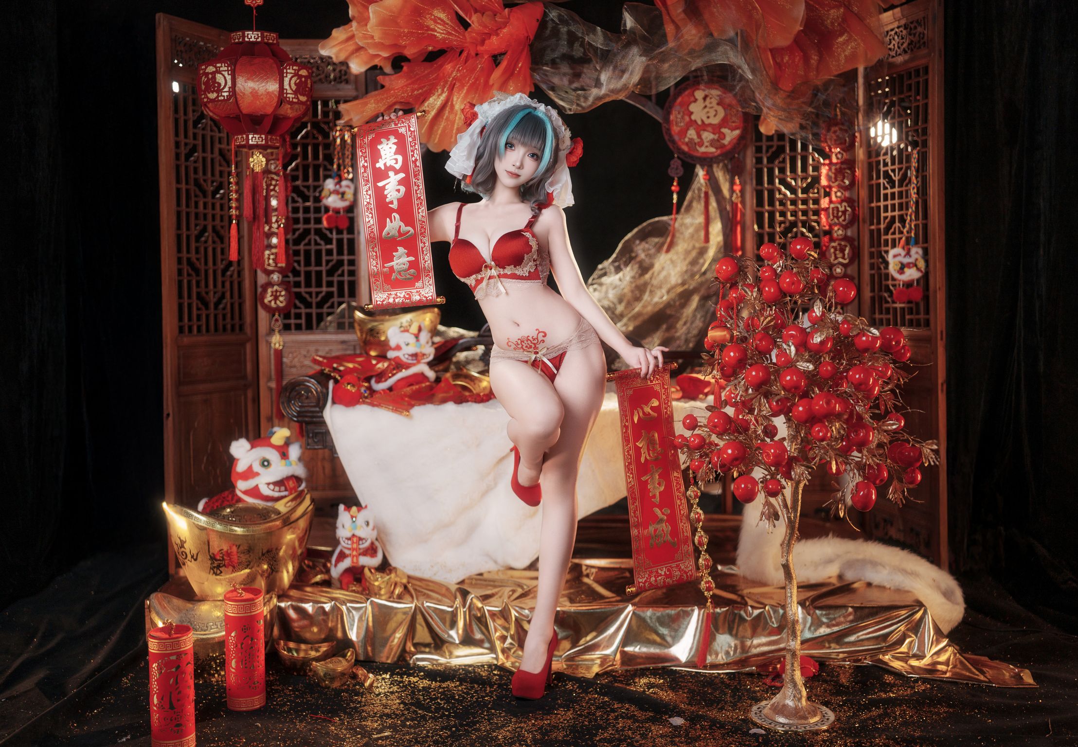 Coser@Bangni邦尼: 碧蓝航线 柴郡新春旗袍 (81 photos + 8 videos) 19 Coser@Bangni邦尼: 碧蓝航线 柴郡新春旗袍 (81 photos + 8 videos) 19