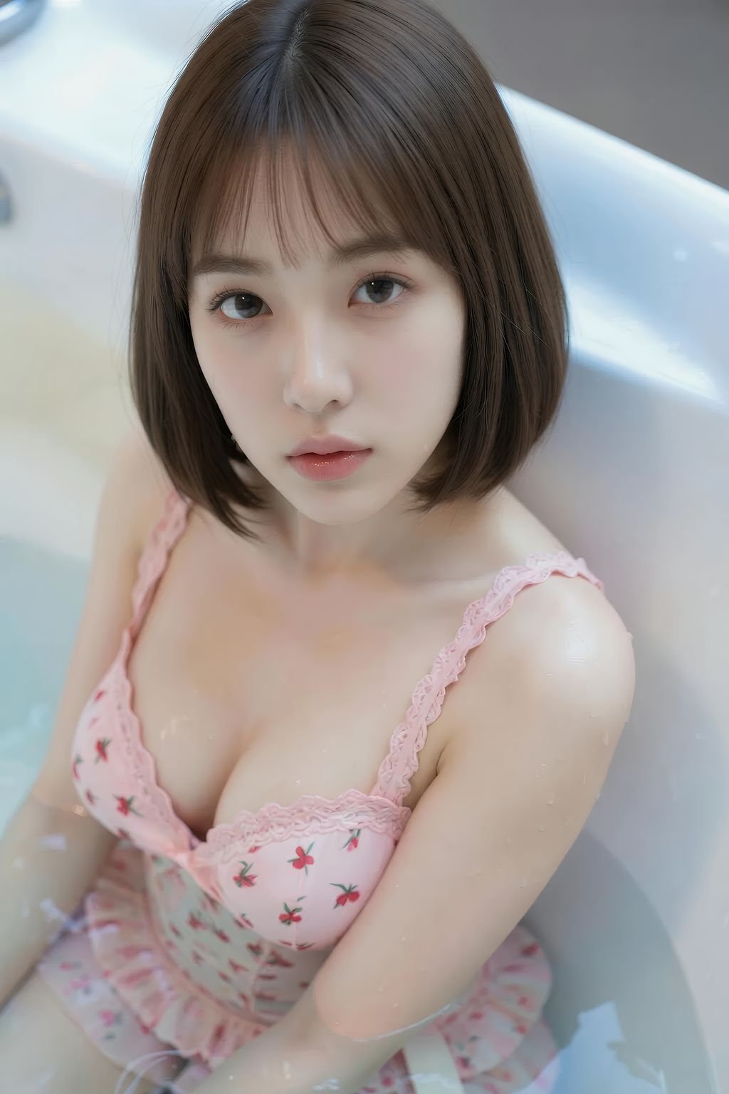 [AIGirl] 小乔不乔 粉色波点 (95 photos)