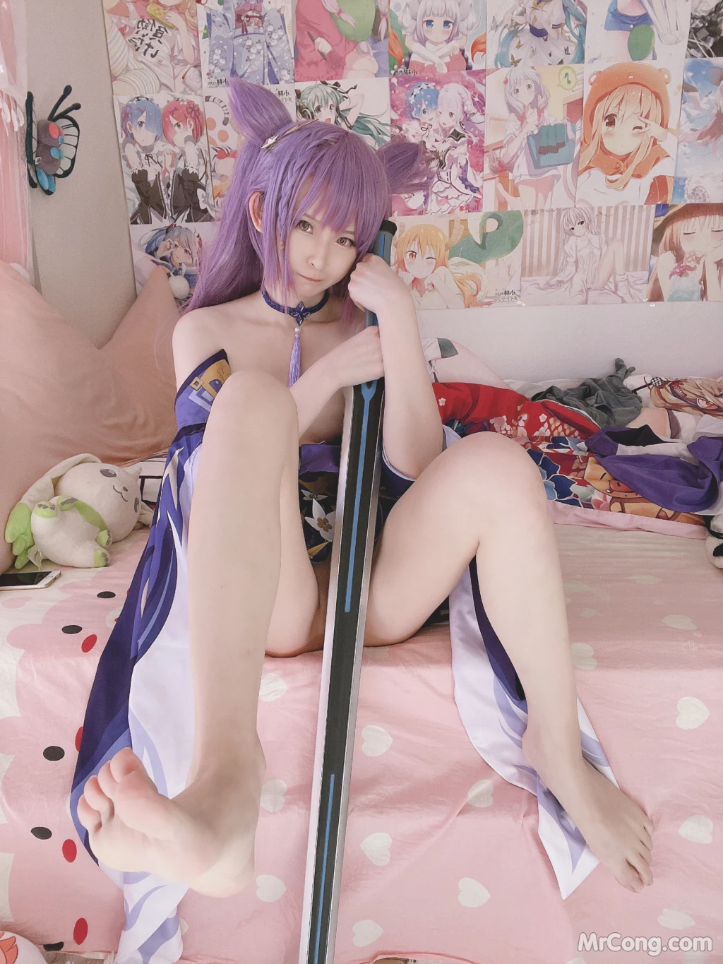Coser@习呆呆: 刻晴 Genshin Impact Keqing (60 photos )