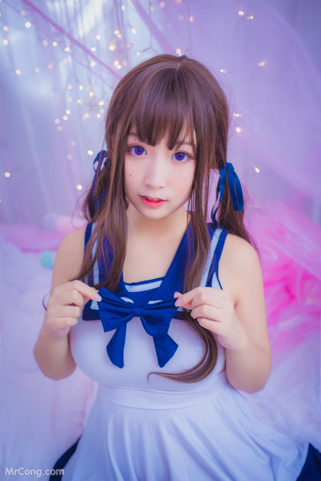 Coser@Mao Jiu Jiang Sakura (猫九酱Sakura): 连衣水手服 (11 photos)