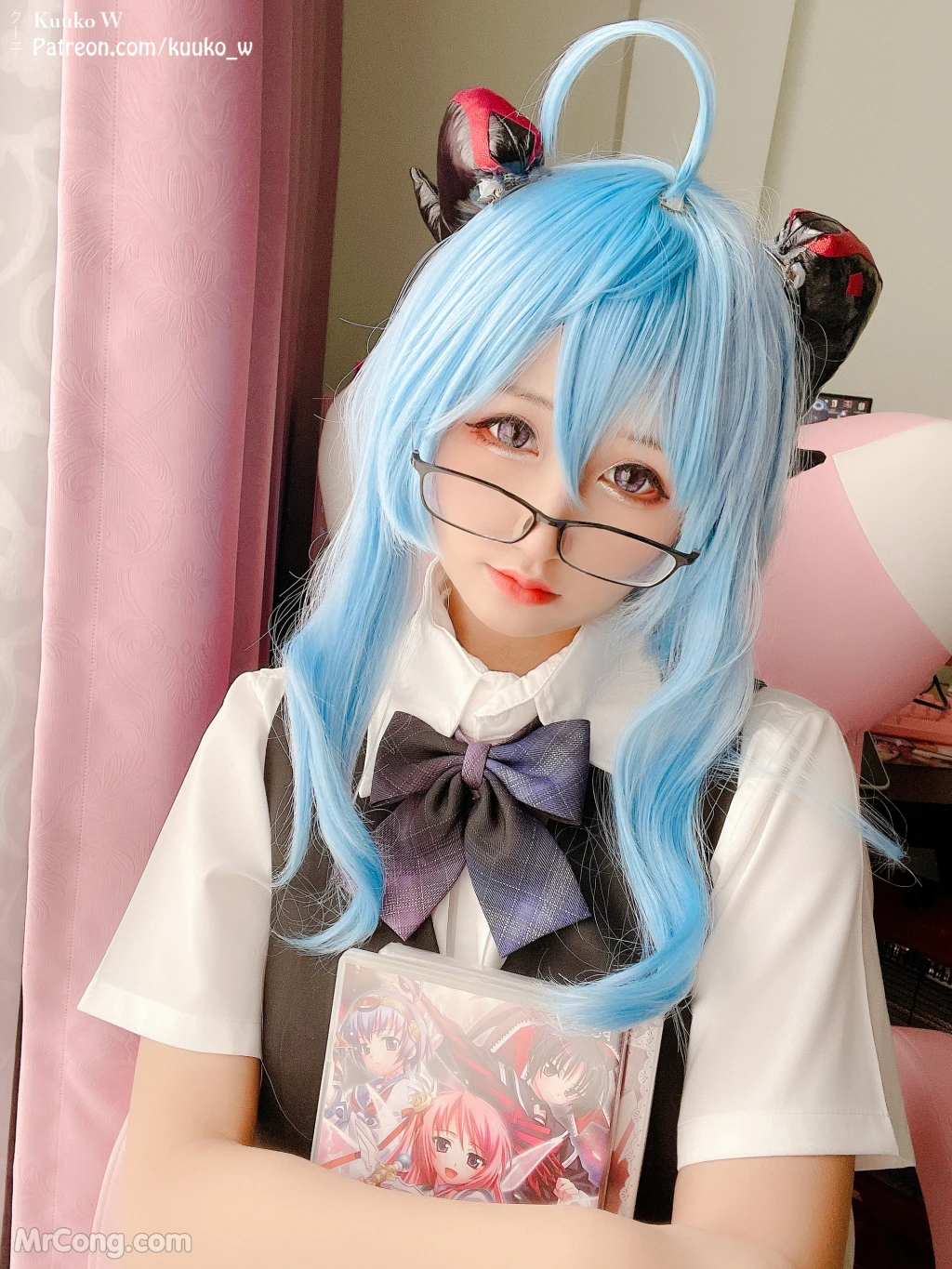 Coser@KuukoW No.067: Ganyu Pure Seifuku (36 photos )