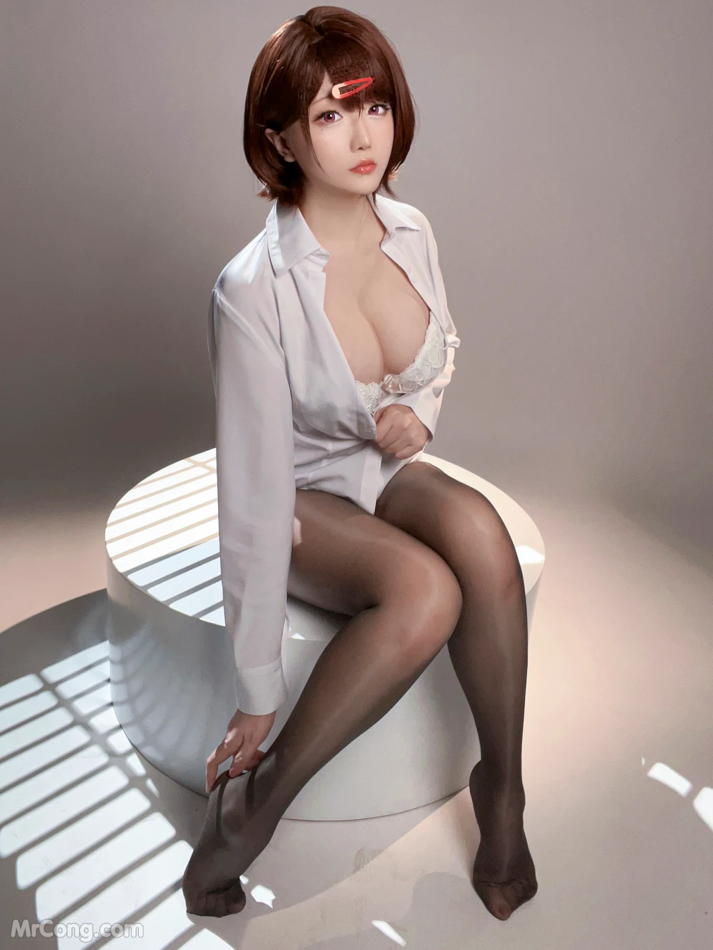 Coser@星之迟迟Hoshilily: 2023 6月计划B 偶像大师-樋口円香 (70 photos )