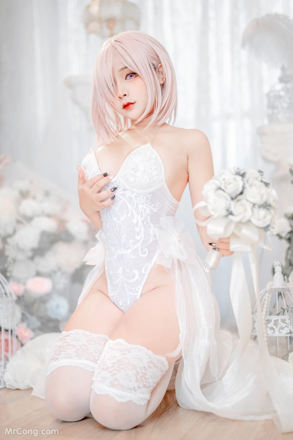 Coser@Sayo Momo: Mashu White Lingerie Body Oil (57 photos ) 13 Coser@Sayo Momo: Mashu White Lingerie Body Oil (57 photos ) 13