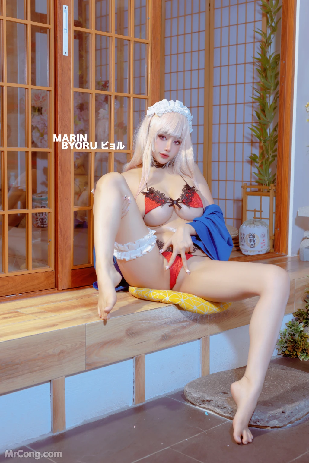 Coser@Byoru: Marin Red Lingerie (43 photos) 17 Coser@Byoru: Marin Red Lingerie (43 photos) 17