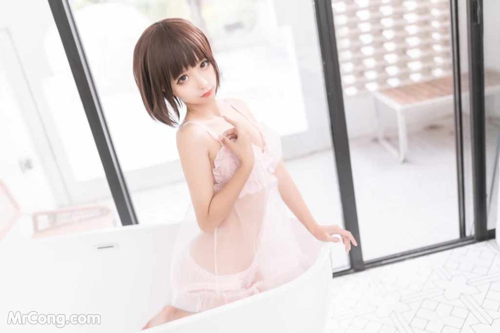 Coser@蠢沫沫 (chunmomo) Vol.168: 沫沫真爱版 粉纱 (40 photos)