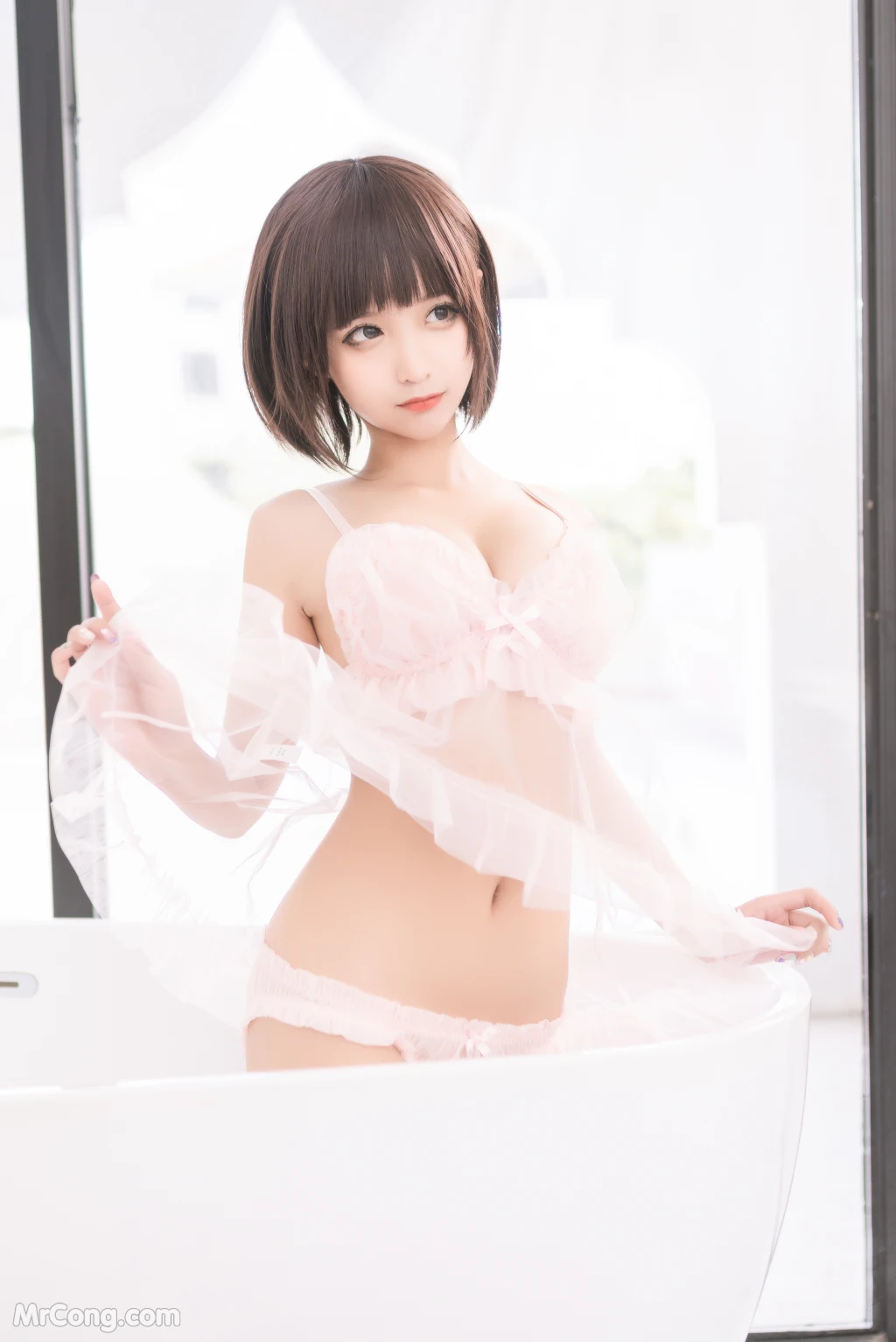 Coser@蠢沫沫 (chunmomo) Vol.168: 沫沫真爱版 粉纱 (40 photos)
