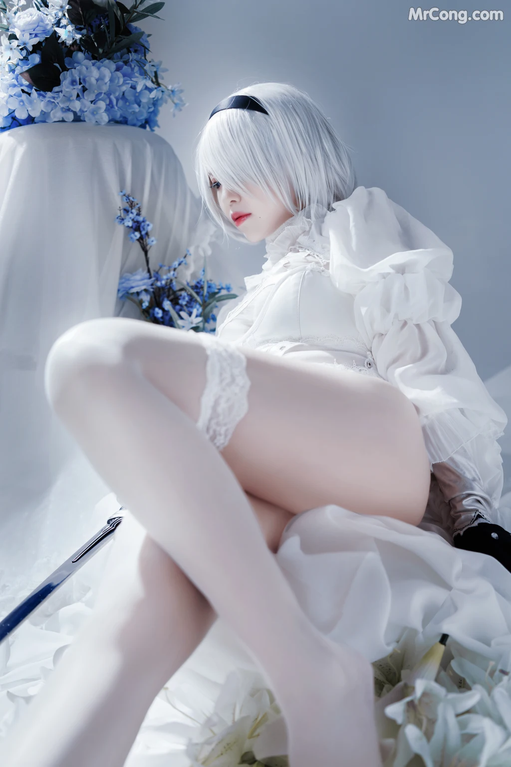 Coser@半半子: Automataヨルハ二号B型 白いドレス (51 photos) 2 Coser@半半子: Automataヨルハ二号B型 白いドレス (51 photos) 2