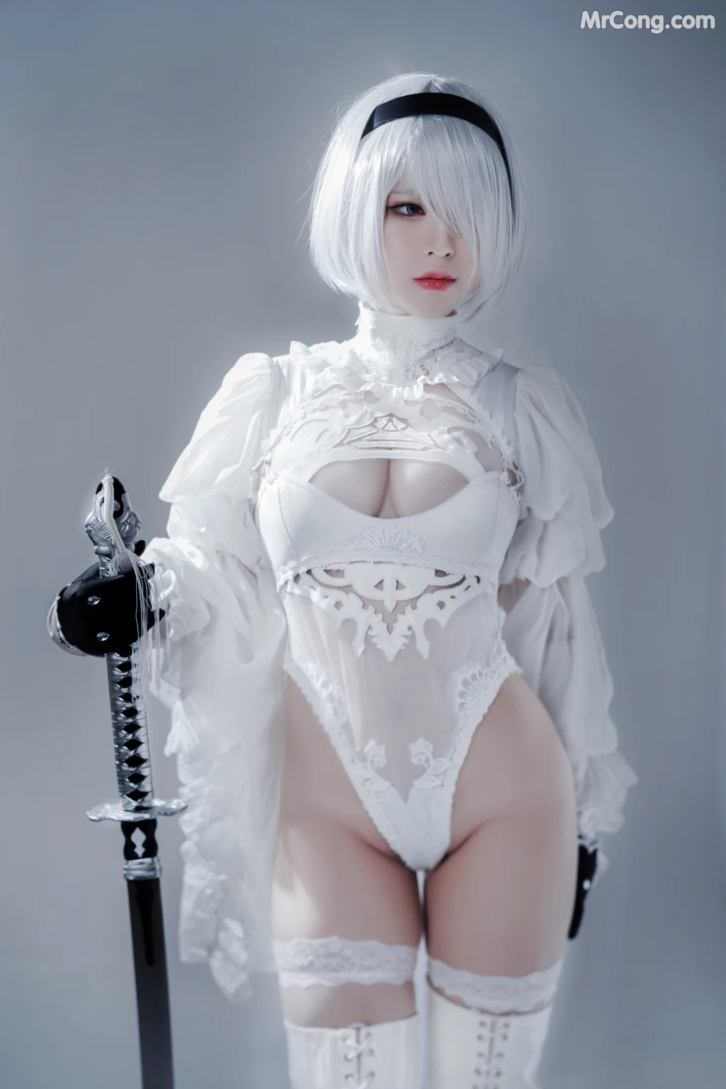 Coser@半半子: Automataヨルハ二号B型 白いドレス (51 photos) 4 Coser@半半子: Automataヨルハ二号B型 白いドレス (51 photos) 4