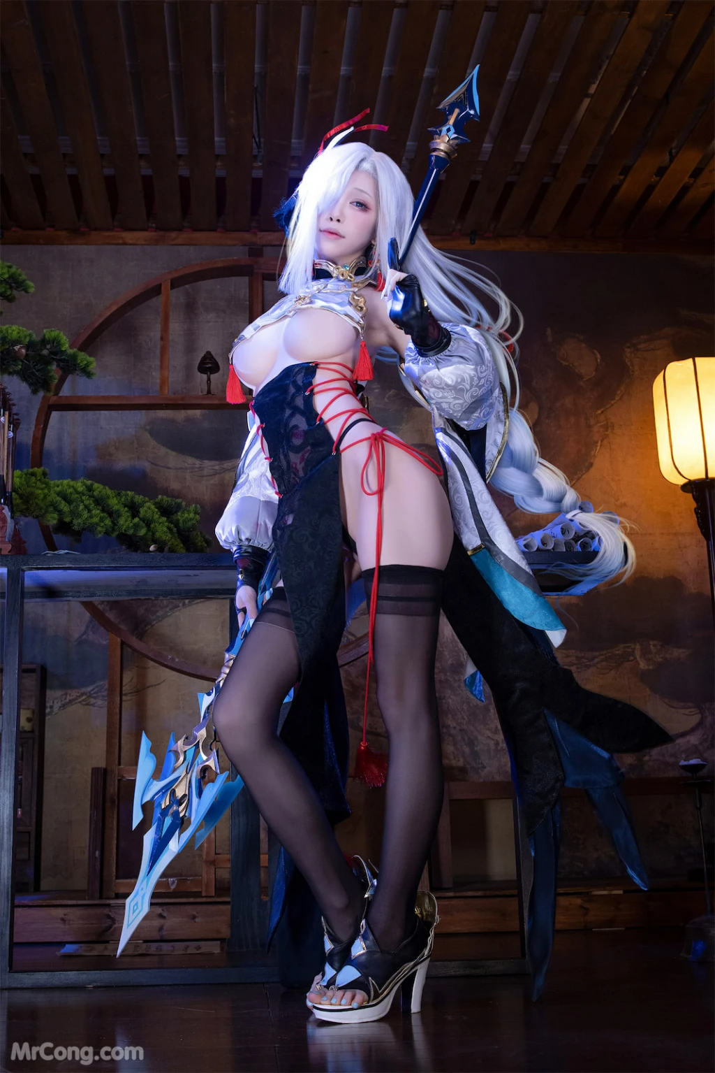 Coser@水淼Aqua Vol.157: 申鹤旗袍 (91 photos)