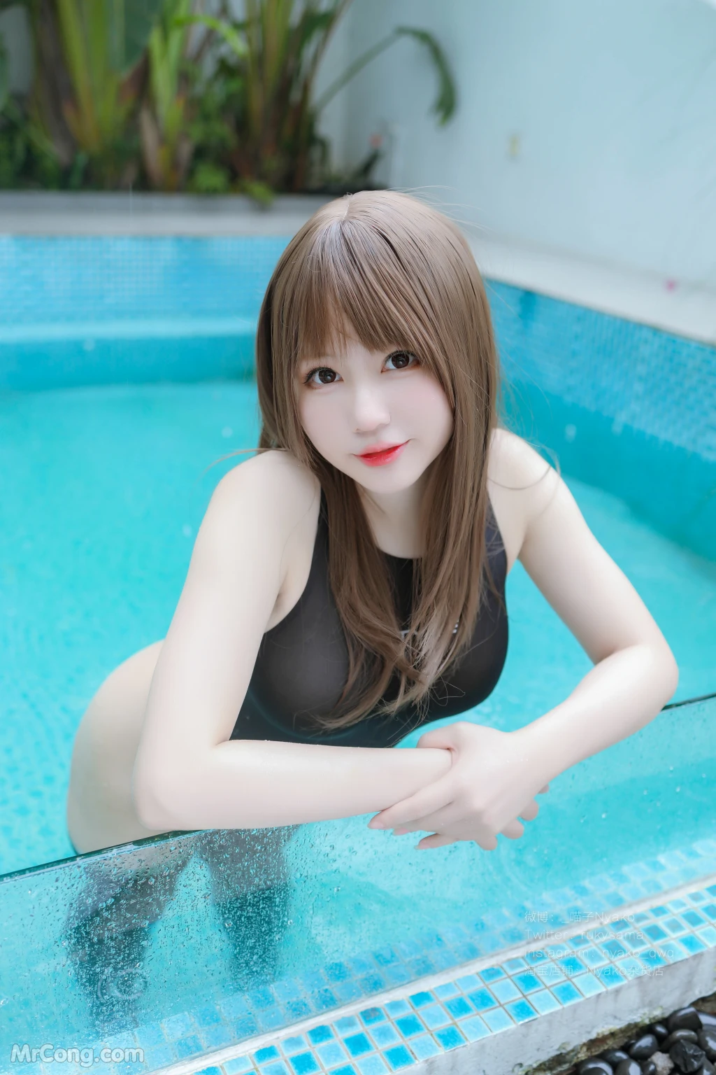 Coser@Nyako喵子: 黑色透明竞泳 (88 photos) 16 Coser@Nyako喵子: 黑色透明竞泳 (88 photos) 16