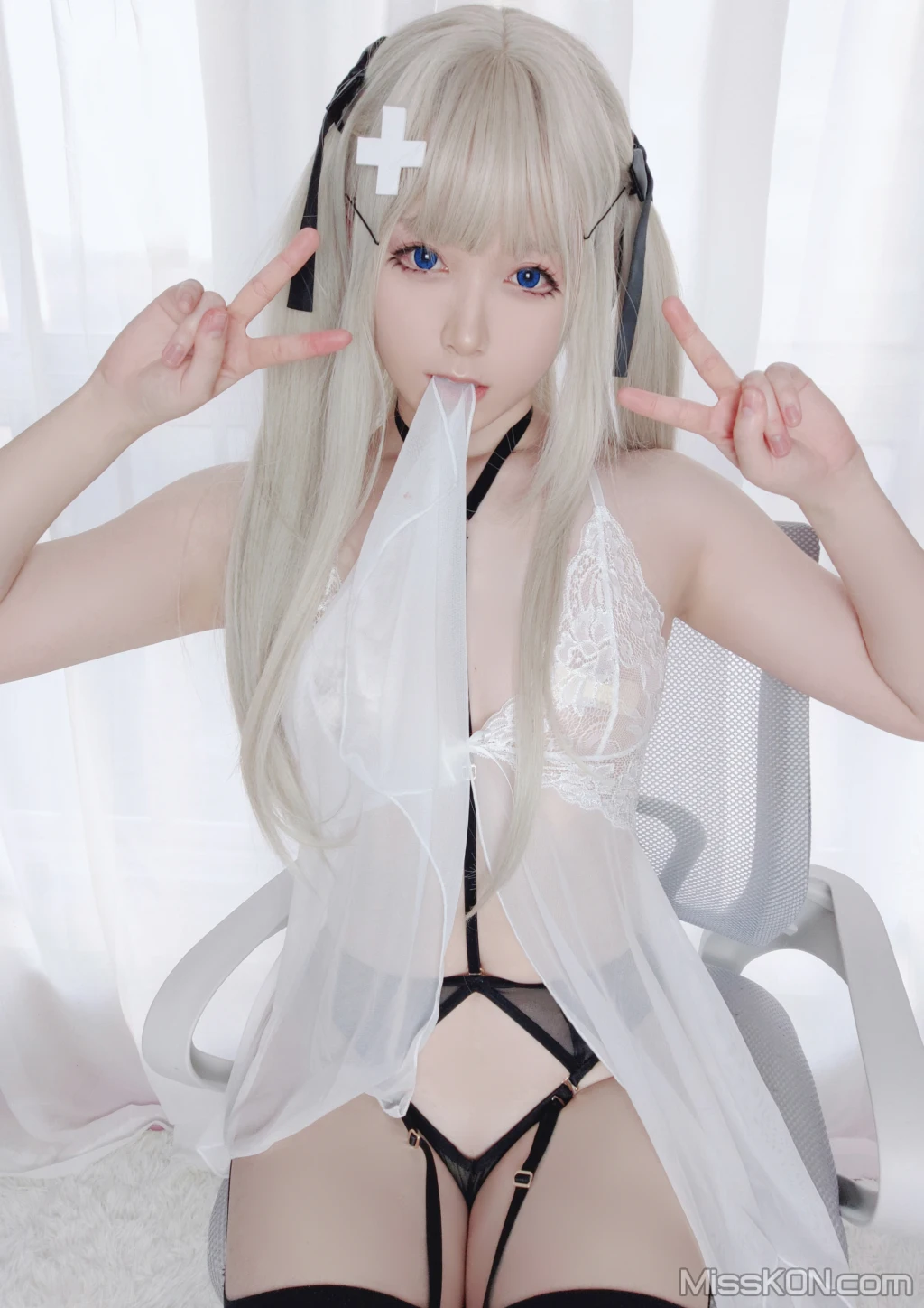 Coser@Asagiriai (愛ちゃん): 情人節睡裙 (27 photos) 