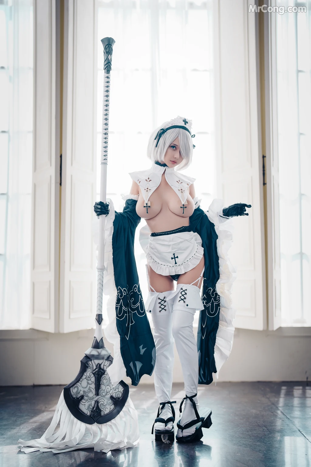 Coser@沖田凜花Rinka: 2B Maid (30 photos)