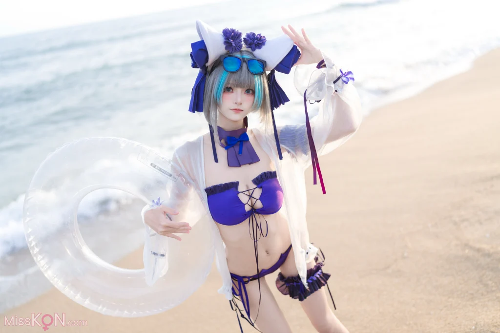 Coser@九柒喵: 碧蓝航线 柴郡泳装 (26 photos)