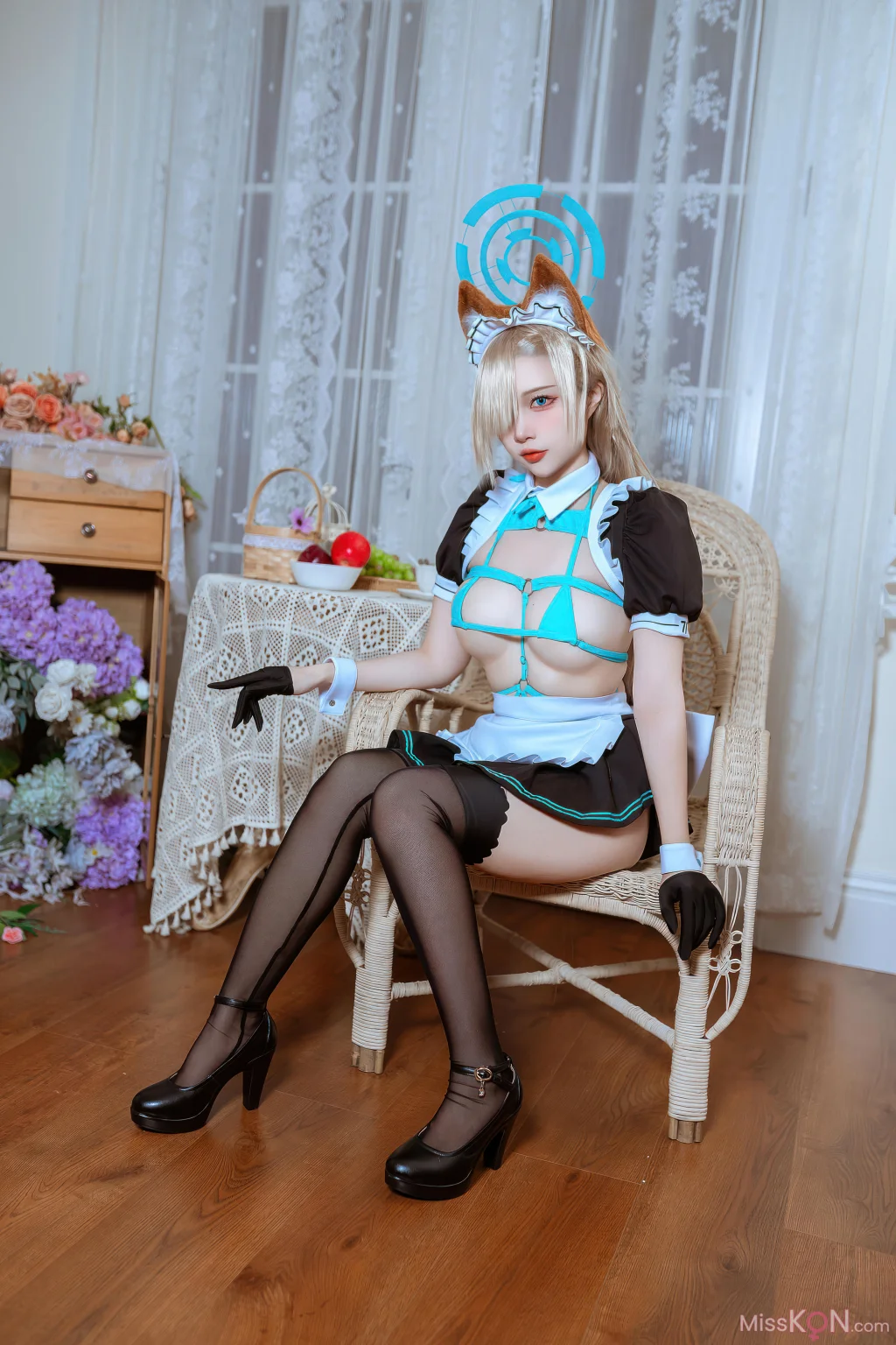 Coser@二佐Nisa: 蔚蓝档案 明日奈猫耳女仆 (39 photos)