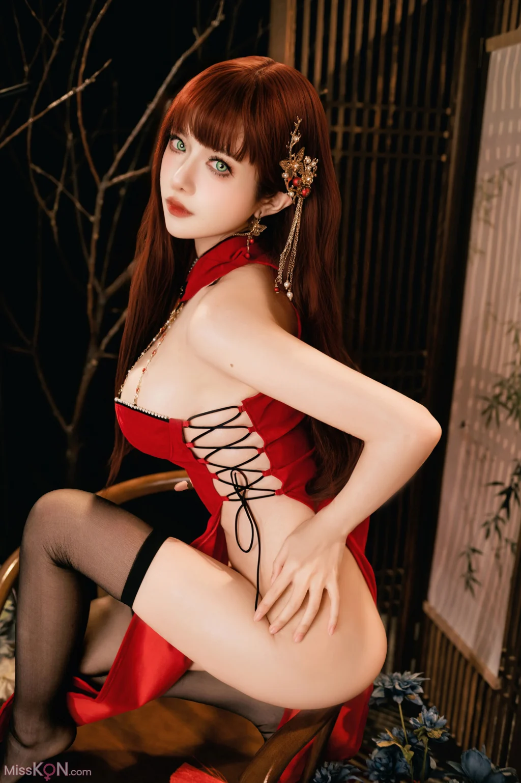 Coser@Shika小鹿鹿: 新年红旗袍 (30 photos)