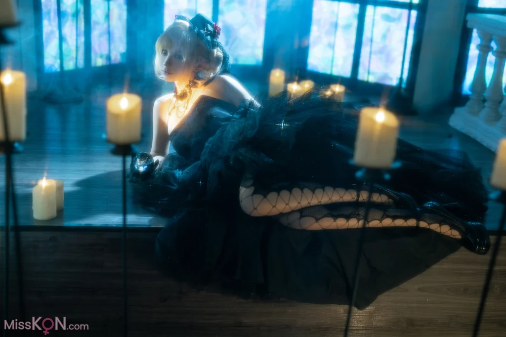 Coser@蠢沫沫 (chunmomo): 黑婚纱 (37 photos + 1 video)