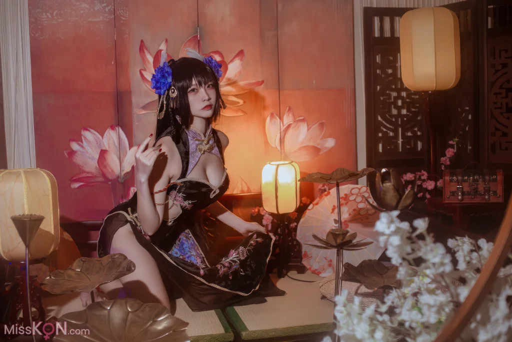 Coser@二佐Nisa: 碧蓝航线-比叡鲟旗袍 (24 photos)