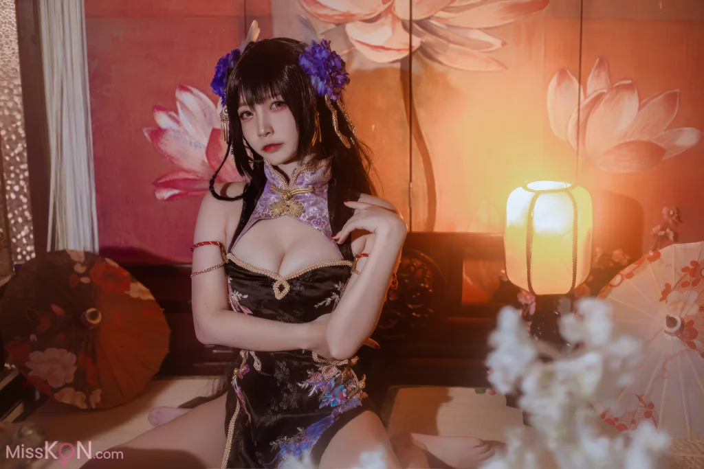 Coser@二佐Nisa: 碧蓝航线-比叡鲟旗袍 (24 photos)