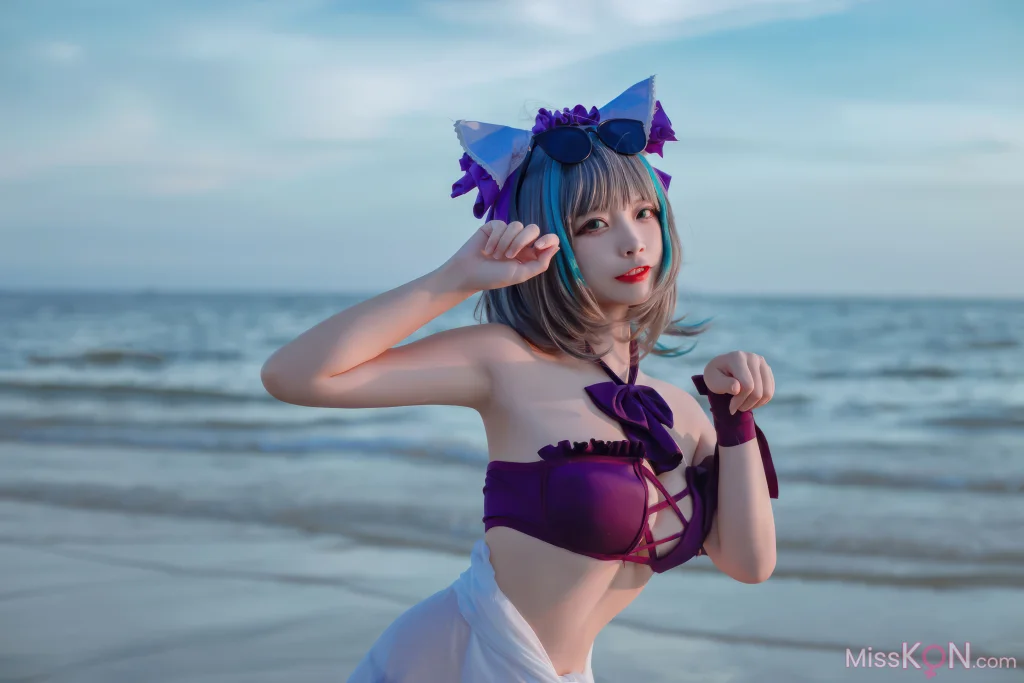 Coser@二佐Nisa: 碧蓝航线-柴郡泳装 (30 photos)