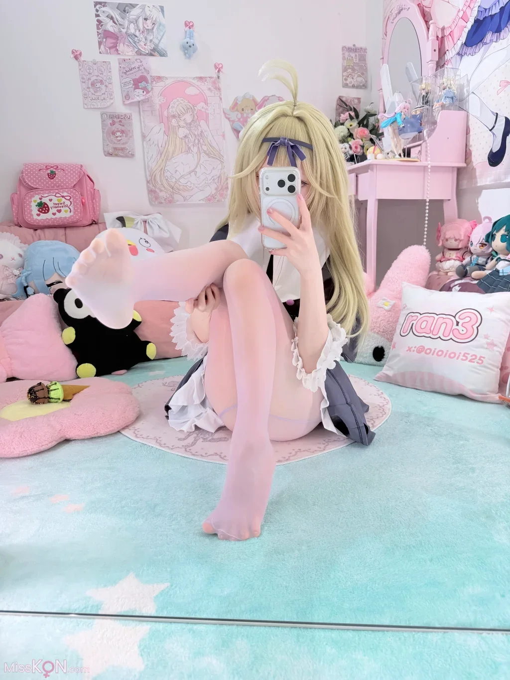Coser@染三ran3: 露露卡 白丝连体袜清凉睡衣 (108 photos + 9 videos)